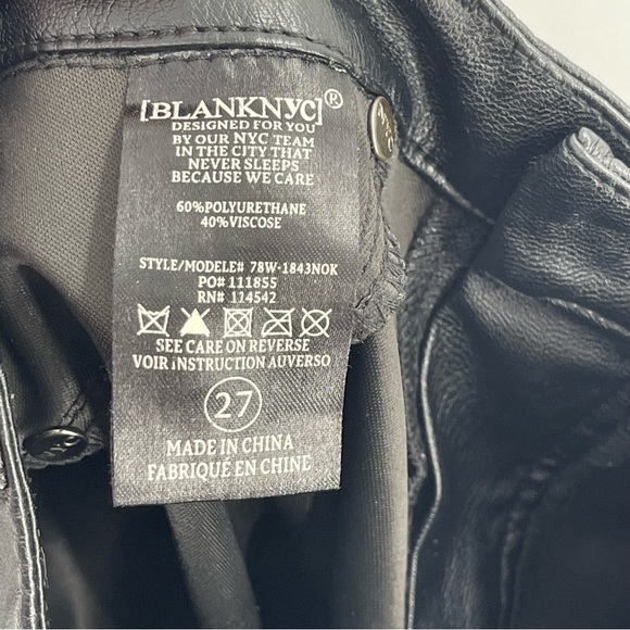 BLANK NYC FAUX LEATHER PANTS IN EIGHT BALL - Picture 8 of 10